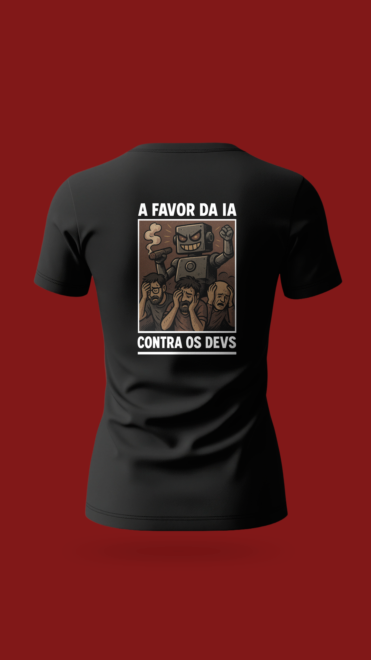Camiseta Babylook "A Favor da IA, Contra os Devs"